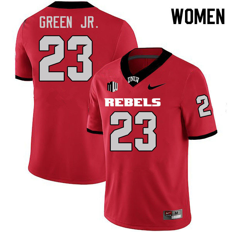 Women #23 Saadite Green Jr. UNLV Rebels College Football Jerseys Stitched-Scarlet